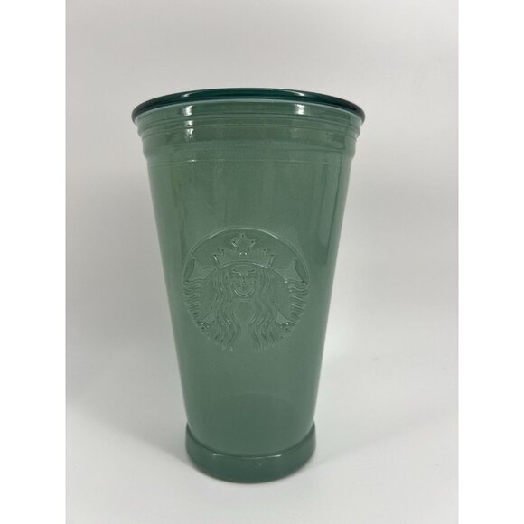 Starbucks Recycled Glass Tumbler 2019 Mint Green Goddess Logo Cold Cup 16oz - Picture 1 of 12